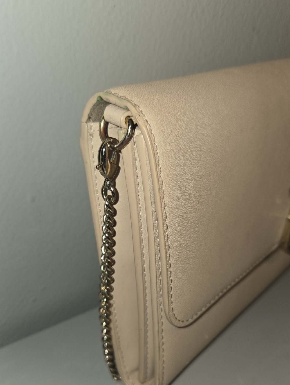 Furla Pale Pink Leather Crossbody Bag with Gold Chain - Picture 16 of 16